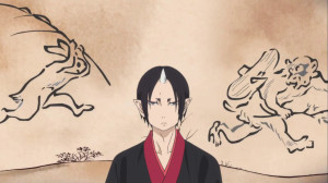 Hoozuki's art style often utilizes traditional paintings usually as backgrounds