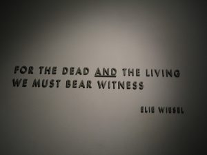 Elie Wiesel's quotation is attached to the wall of the United States Holocaust Memorial Museum. 