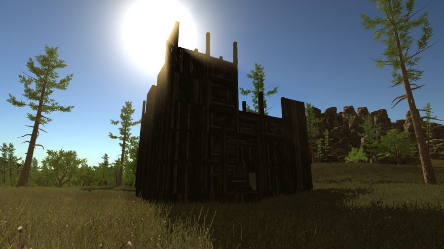 A basic structure built in rust. Players are able to make private bases through the use doors only one individual can open.