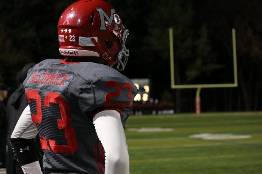 Senior Amir McCormick watches his teammates during the homecoming game on Friday, Oct. 28. McCormick scored the final touchdown of the game for a 28-20 win over Fairfax.