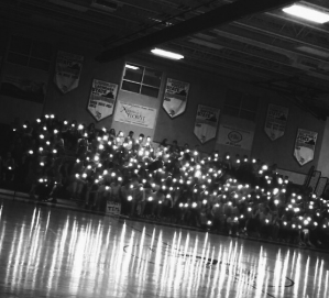 View of the Langley student section during the James Chen memorial on January 31. (photo by Julia McElligott)