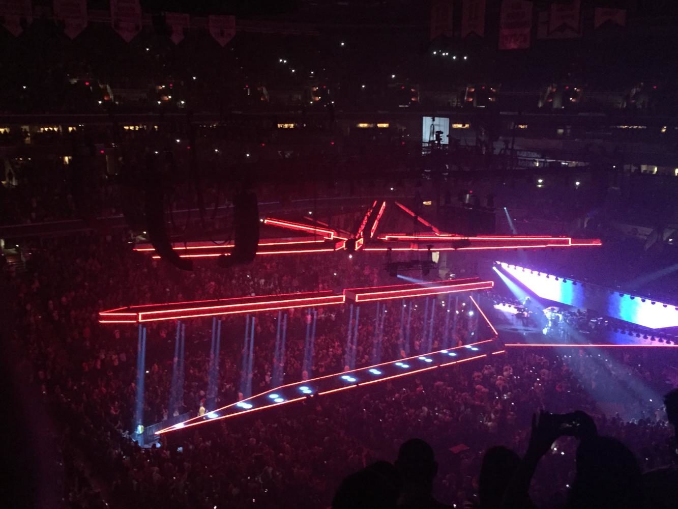 The Weeknd performed on May 18 at the Verizon Center. The fully-packed arena appreciated the complexity of the set, including the starship featured above. (Photo by Siddarth Shankar)