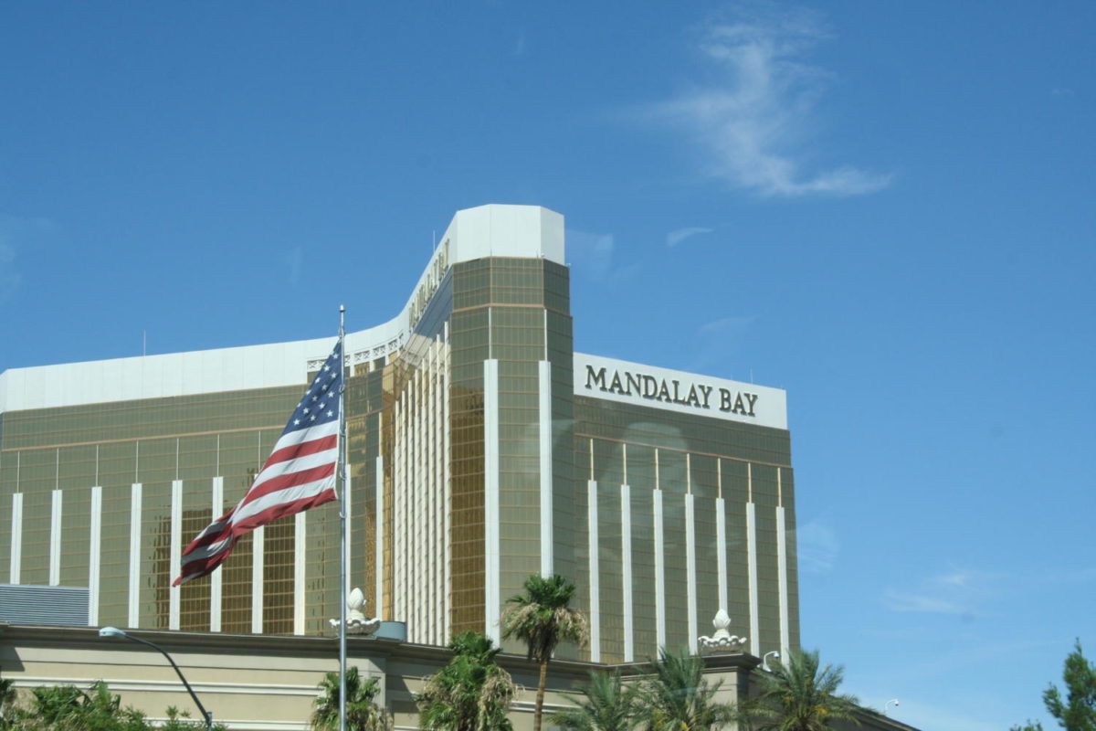 The shooter broke two windows from his room in the Mandalay Bay Hotel, where he was able to shoot at concert attenders down below. 