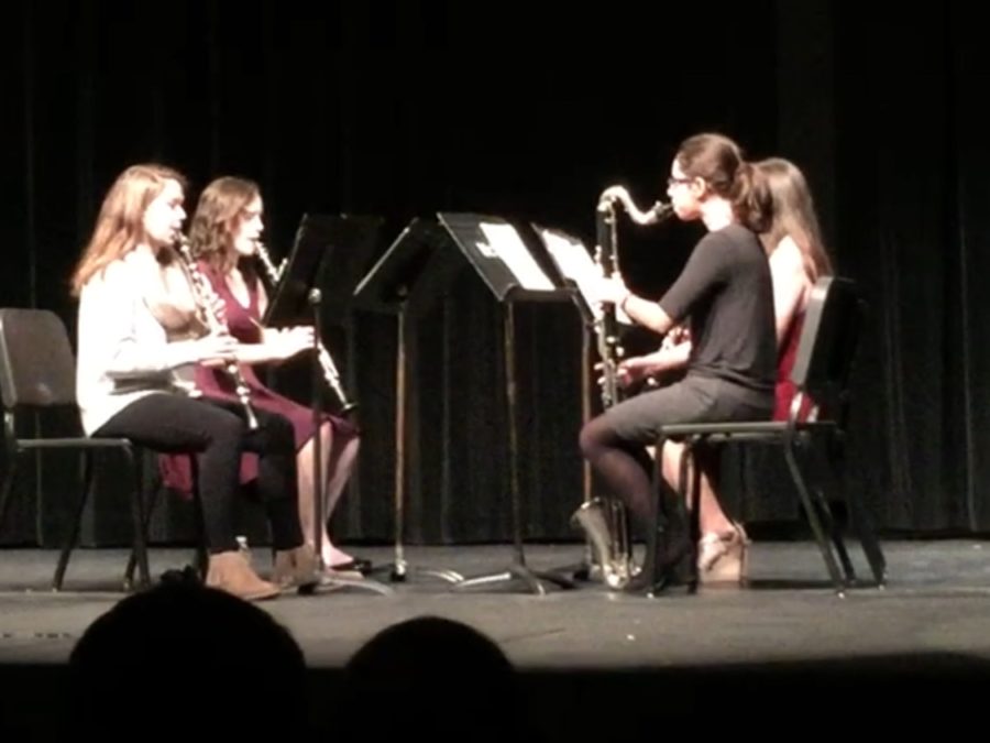 Clarinet quartet performing an arrangement of Passacaille by George Frideric Handel. Photo courtesy of Susan Friedman.