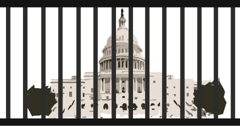 U.S. Capitol locked behind cell 