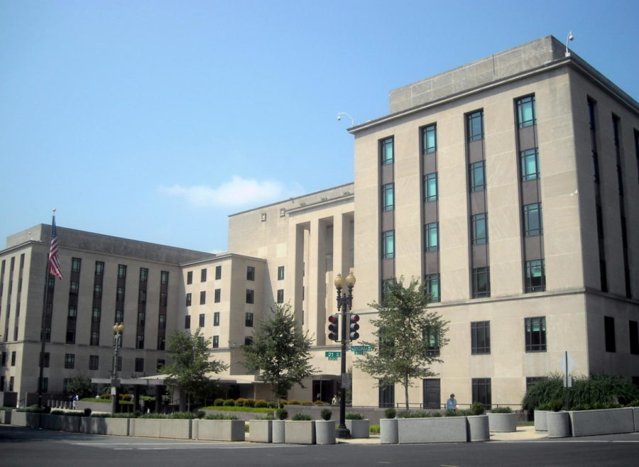 The Harry S. Truman Building is the headquarters of the State Department, and houses many of the senior personnel, including the Secretary of State. Many of these employees had to work anyways without pay. Photo obtained via Wikimedia Commons under Creative Commons License