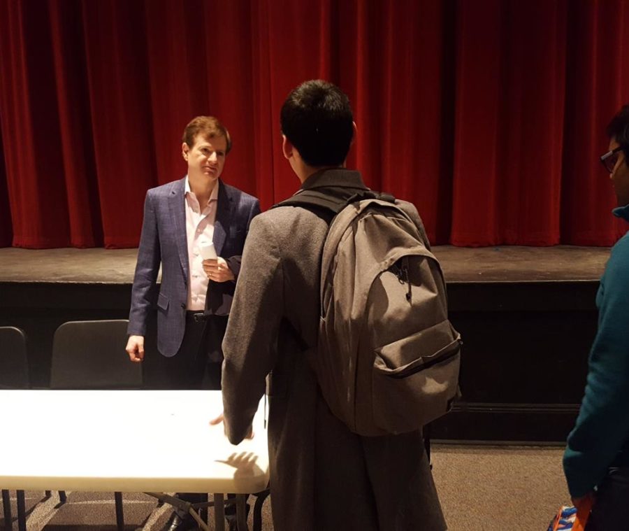 Glenn Kessler speaks to students following his talk on Feb. 15. AP Government students were required to attend, but the event was open to all interested.
