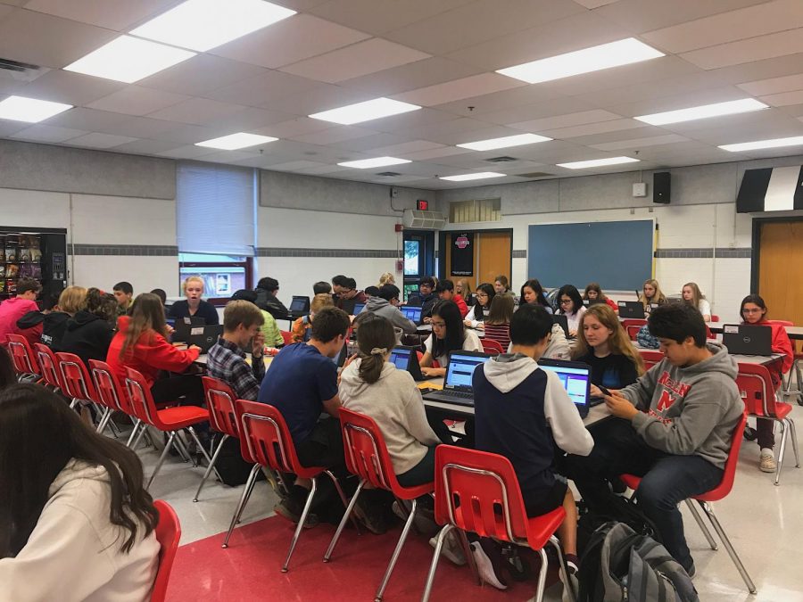 Freshmen complete online activities through Naviance. This reflects a broader effort to help freshman feel prepared for their high school experience.