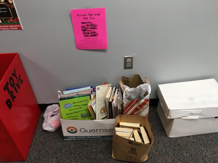 The book drive box gathers more and more reading material as the days pass by.
