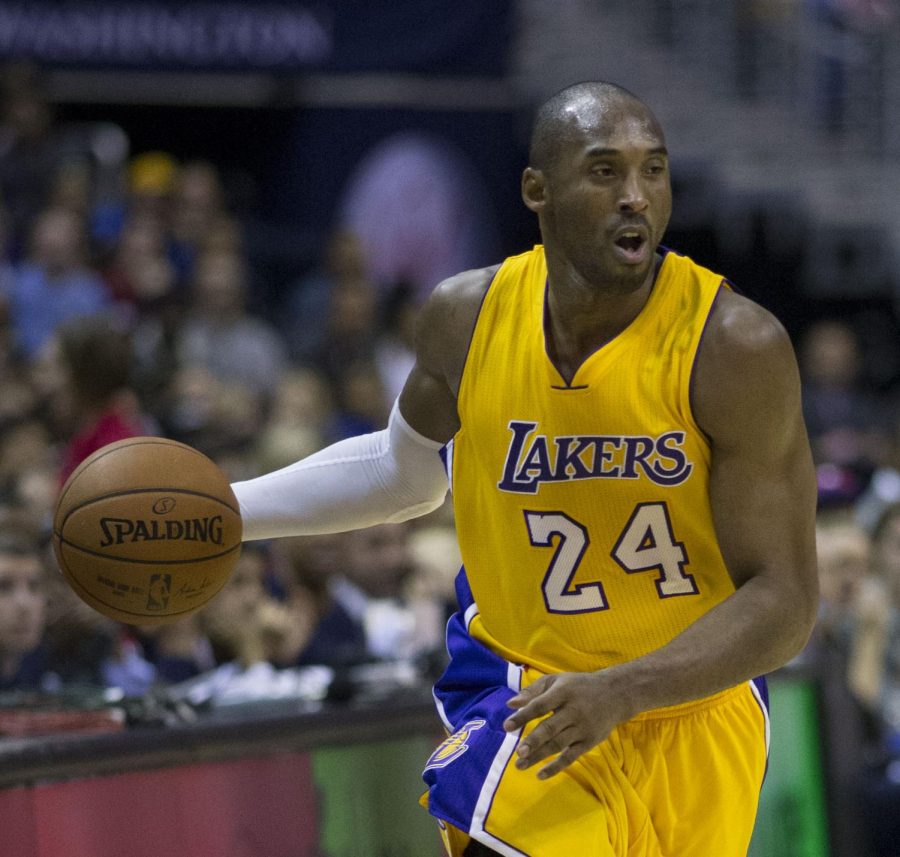 Kobe Bryant drives to the hoop during a game. Bryant passed away early Sunday morning in his helicopter. (Photo obtained via google images under a creative commons license.)