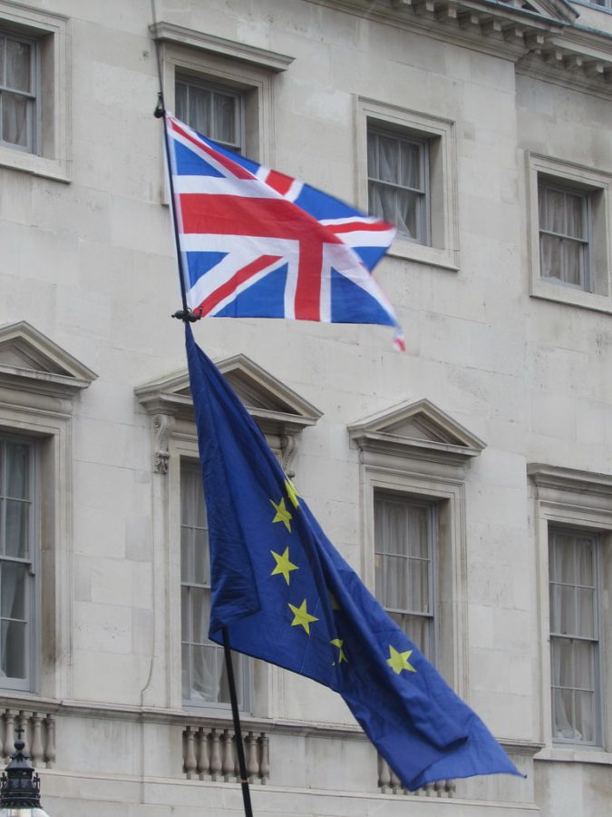 These+flags+represented+the+union+of+Britain+with+the+EU+outside+of+British+Parliament.+However%2C+after+decades+of+political+strife%2C+these+flags+will+serve+as+a+reminder+of+a+former+union.+