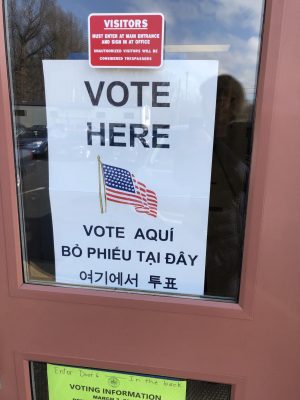 Time to vote- These signs help show people where to go to vote. According to the Washington Post voter turnout for Virginia was quite large, at 21%.