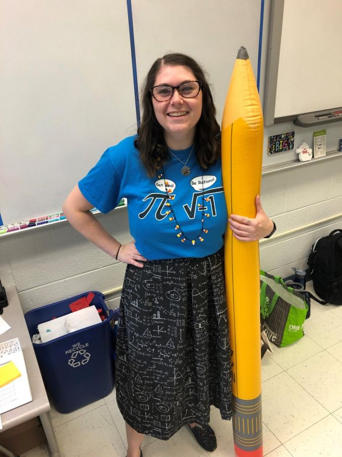 FRIZZLE FRASIER — Math teacher Rachel Frasier dresses up for Halloween in school last year. Prior to the pandemic, she came to school in a costume to celebrate the holiday. (Photo courtesy of Rachel Frasier)