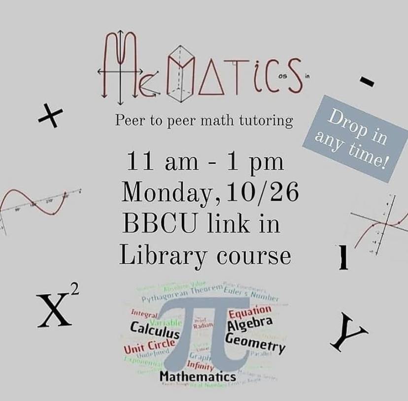 McMatics aims to help students succeed in virtual math courses of all levels and offers drop-in tutoring every Monday. To request a long-term tutor, students can contact their math teacher or fill out the Google Form linked in the McMatics Instagram bio. (Image obtained via McMatics Instagram)