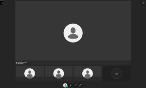 Jeffrey Brocketti’s AP Physics C M class goes live on BlackBoard Collaborate Ultra.
Students who turn off their microphones and cameras are shown as anonymous icons below.