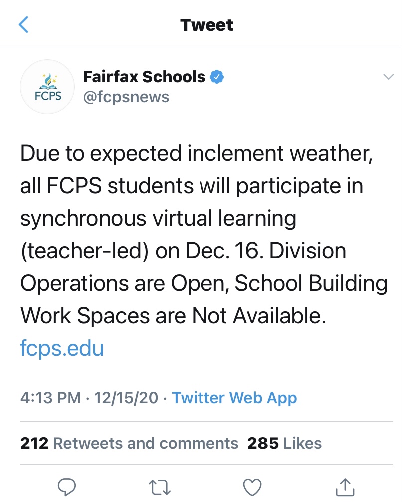 FCPS crushes hopes for online snow days The Highlander