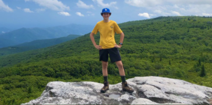 Sophomore Max Blacksten stands atop the Shenandoah valley in Virginia. Blacksten plans to go camping over spring break. 