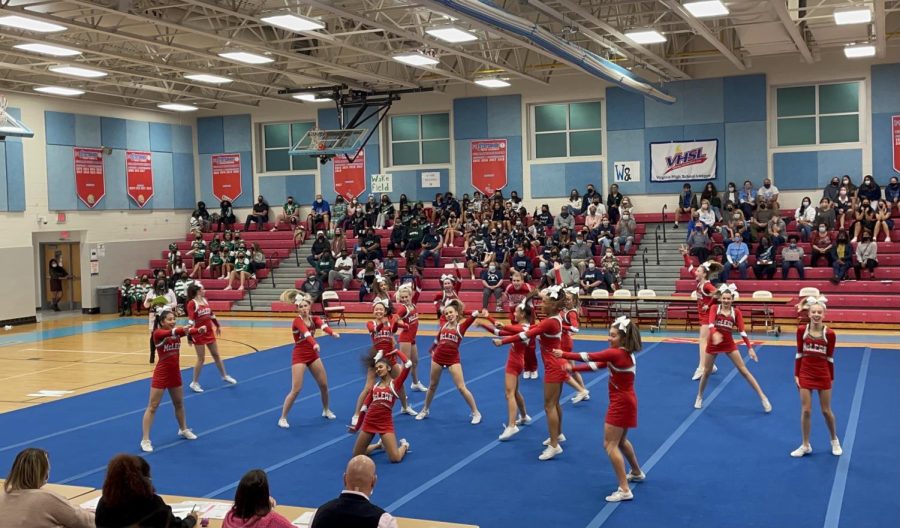 McLean's cheer team finishes their performance strong. They were named second place.