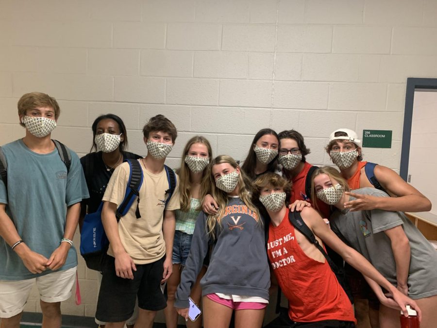 A group of students show their camaraderie through matching minion masks. Not only are these masks fashionable, but these seniors are reminding their peers that wearing a mask can be fun too.

“I think wearing matching masks enhances our school spirit, and we’re big fans of Despicable Me,