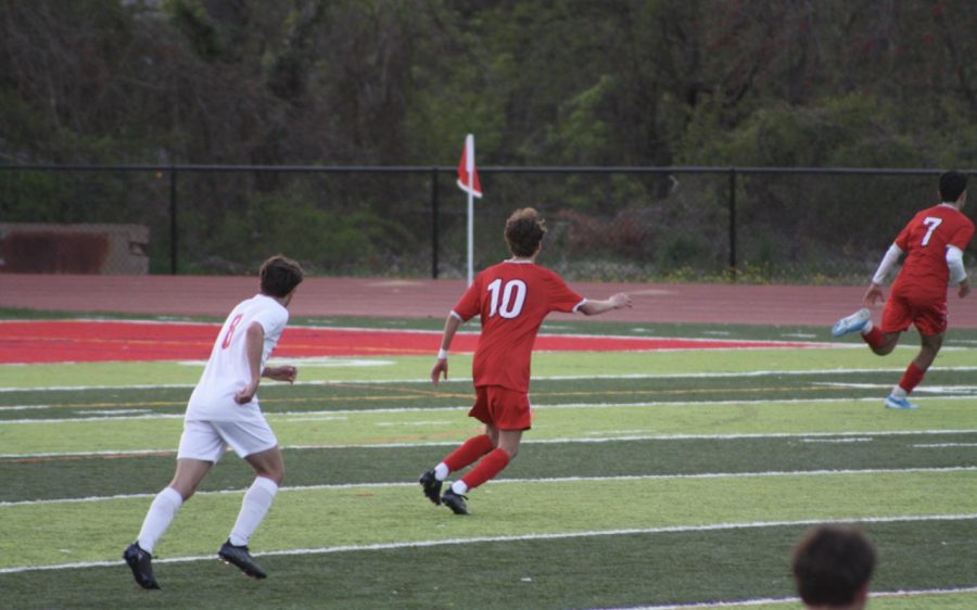 Senior Kaan Kocabal surveys the field.