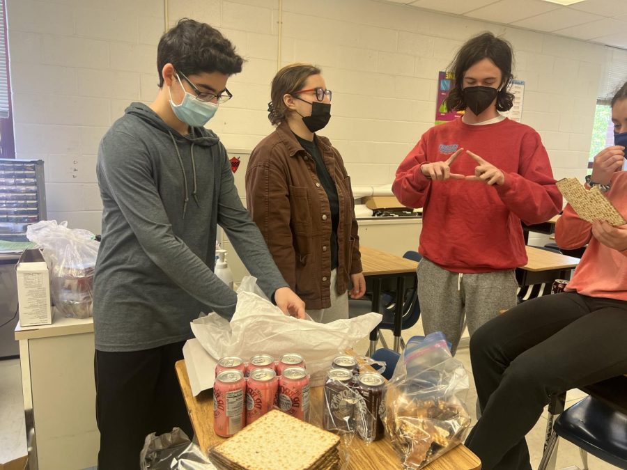 For the Jewish Student Associations Passover celebration, members brought traditional Jewish foods for a small potluck, such as Matzah bread. 