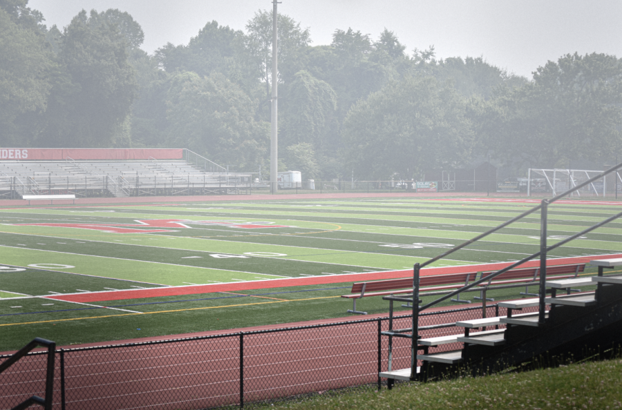 Haze surrounds the school amid large Canadian wildfires. Regional air quality has been severly impacted as a result and outdoor functions have been prohibited on Fairfax County Public Schools campuses.