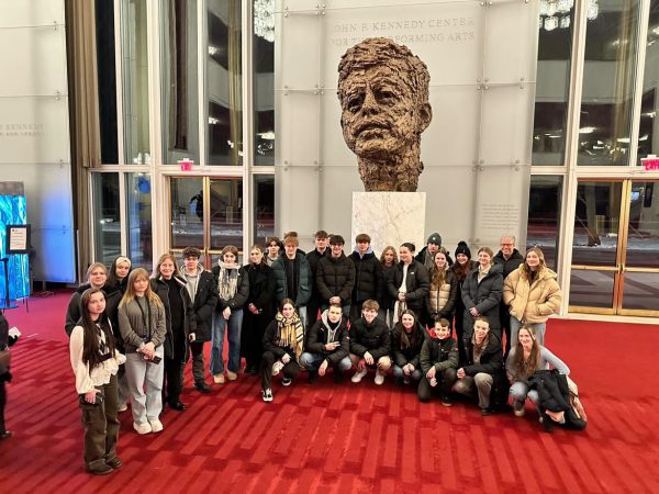 German exchange students, along with their some of their host families, visited the John F. Kennedy Center for the Performing Arts on Jan. 20.