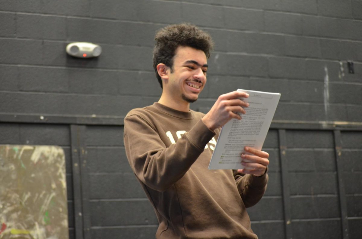 Rafik Hanna, who plays Buffy in The Cards of Fate, during a December rehearsal.