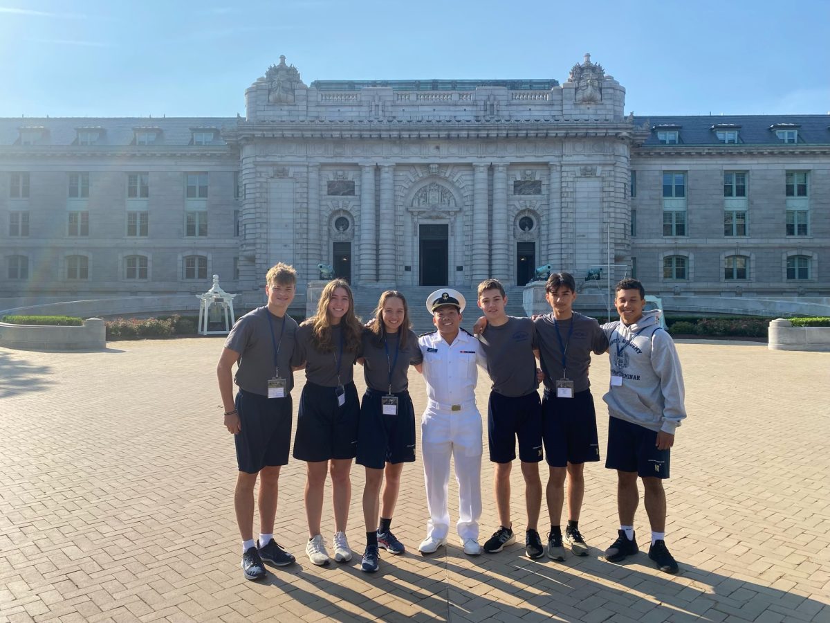 Popescu poses with her Summer Seminar squad, an experience that ultimately influenced her decision to attend Navy.