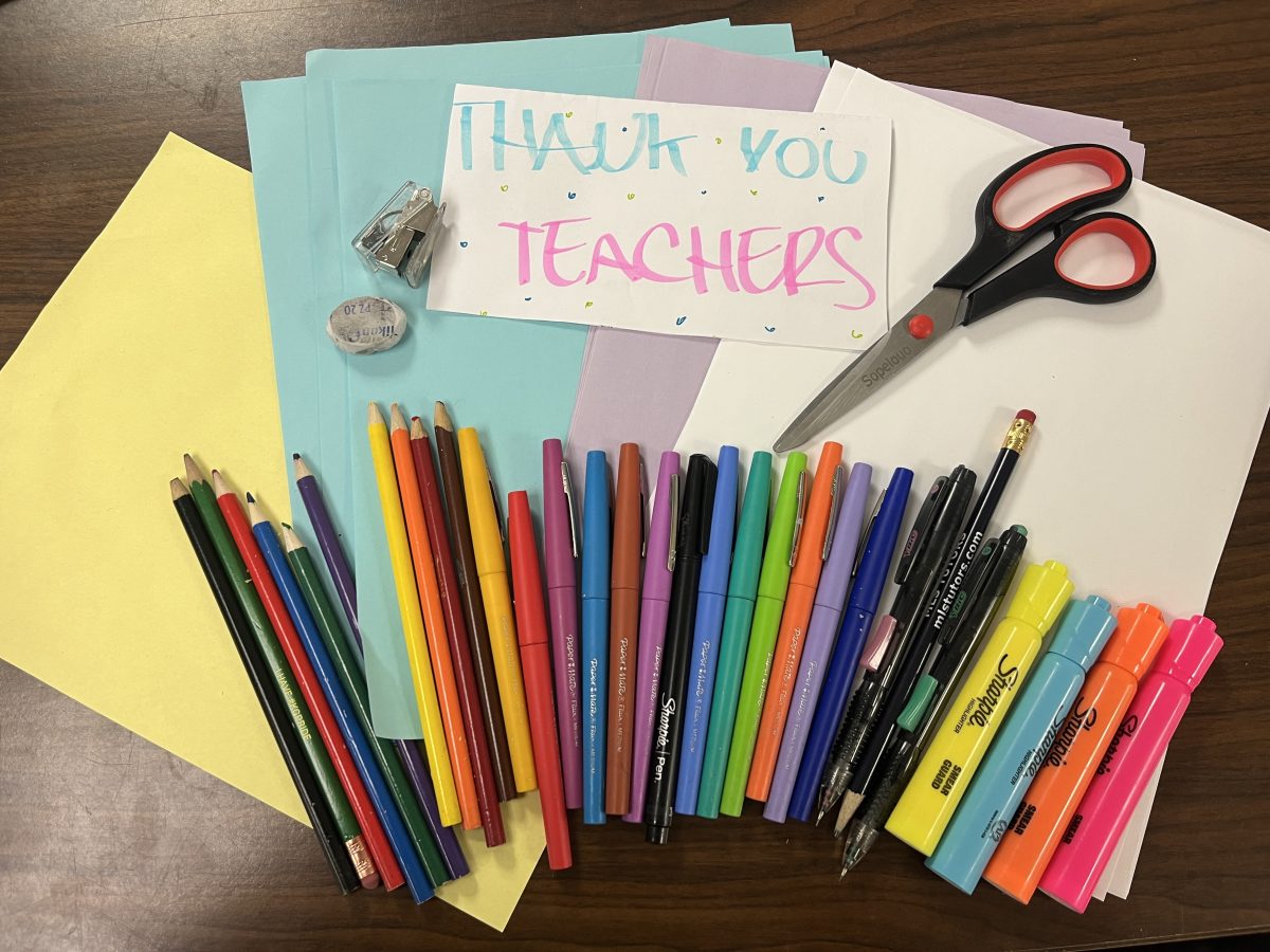 Creating an Impact — UNICEF members collect different art supplies to create their cards. Through colored paper, markers, and other crafting materials, students display their appreciation towards McLean’s faculty in creating a comfortable environment in which students can learn.