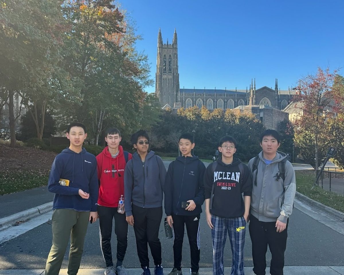 The McLean Math Team A after competing at the Duke Invitational math competition. All 6 team members qualified for the 2024 AIME.