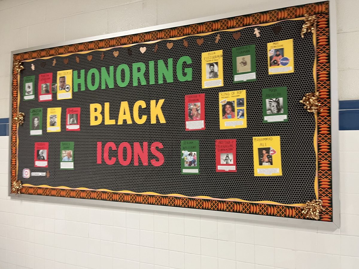 A Black History Month display was set up by BSU members in the blue hall in advance of February.