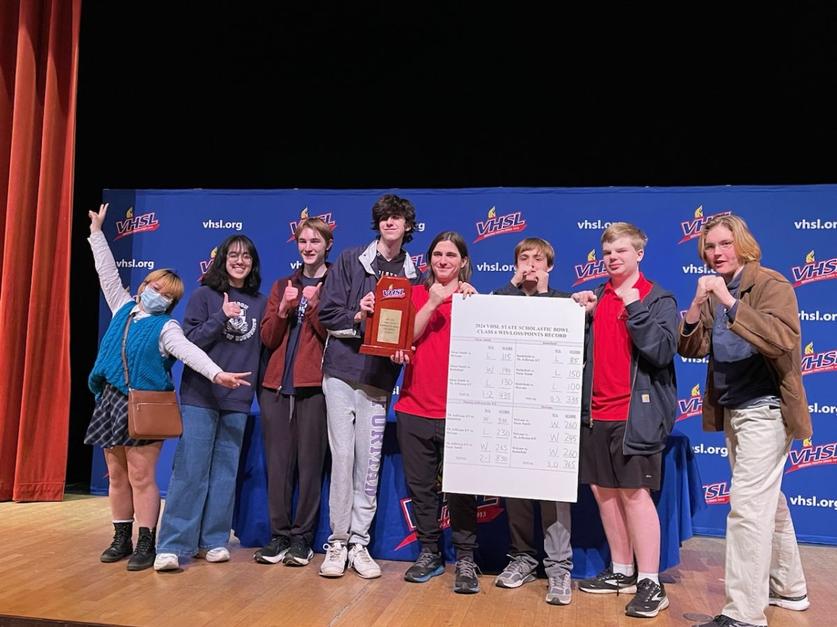 The+McLean+scholastic+quiz+bowl+team+celebrates+after+winning+the+state+tournament.+They+hope+to+carry+their+victorious+momentum+into+the+national+tournament+over+Memorial+Day+weekend.