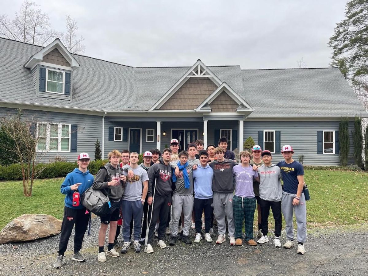 The McLean Highlander Varsity baseball team poses for a picture at Lake Anna on Sunday Feb. 4. The team bonded over copious amounts of food as they played a tournament in Richmond. 