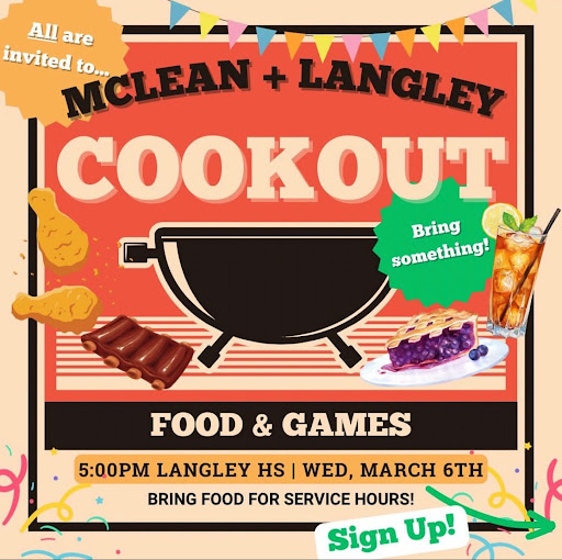 McLean’s Black Student Union cookout will take place at Langley High School on Mar. 6 at 5pm.