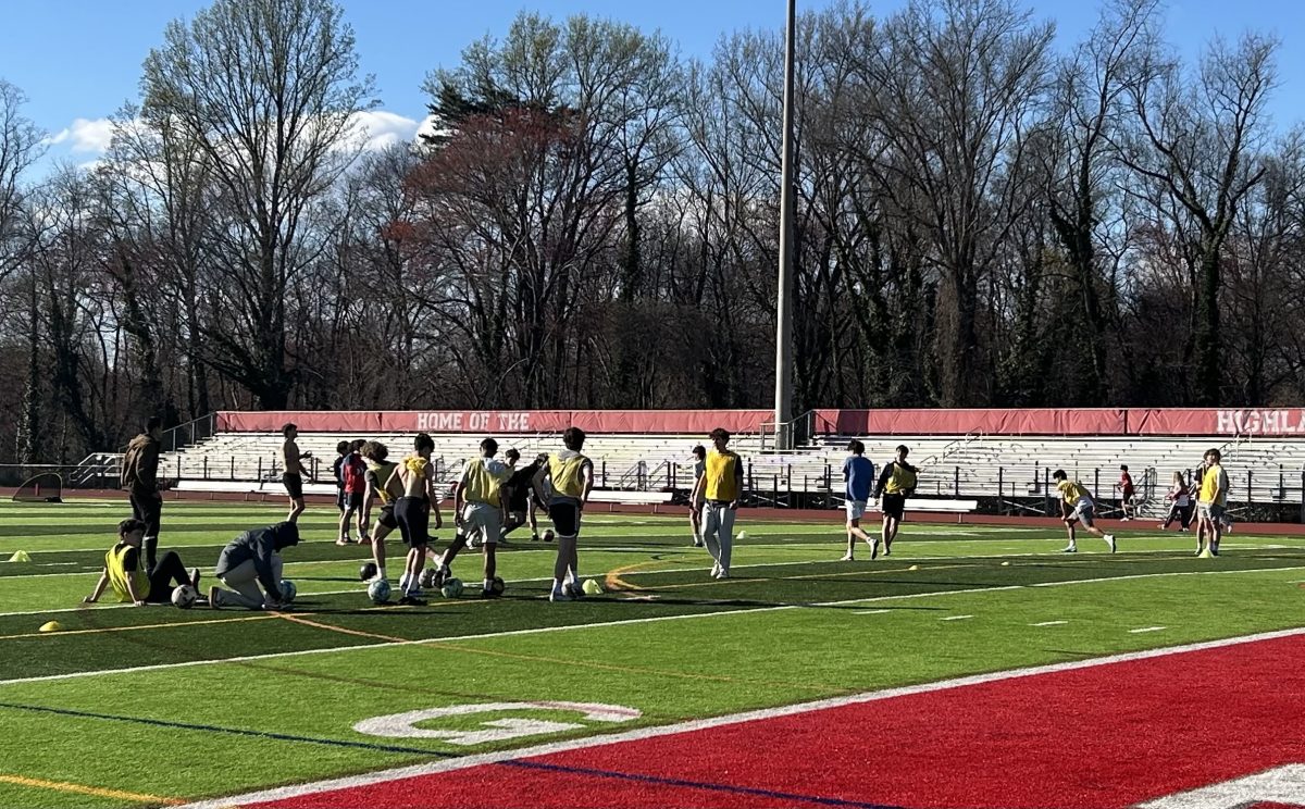 Both McLean boys soccer teams practice on the field in preparation for their games on March 18th. The JV boys, coming off a loss, plan to use more aggressive tactics tomorrow against their opponent, South Lakes.
