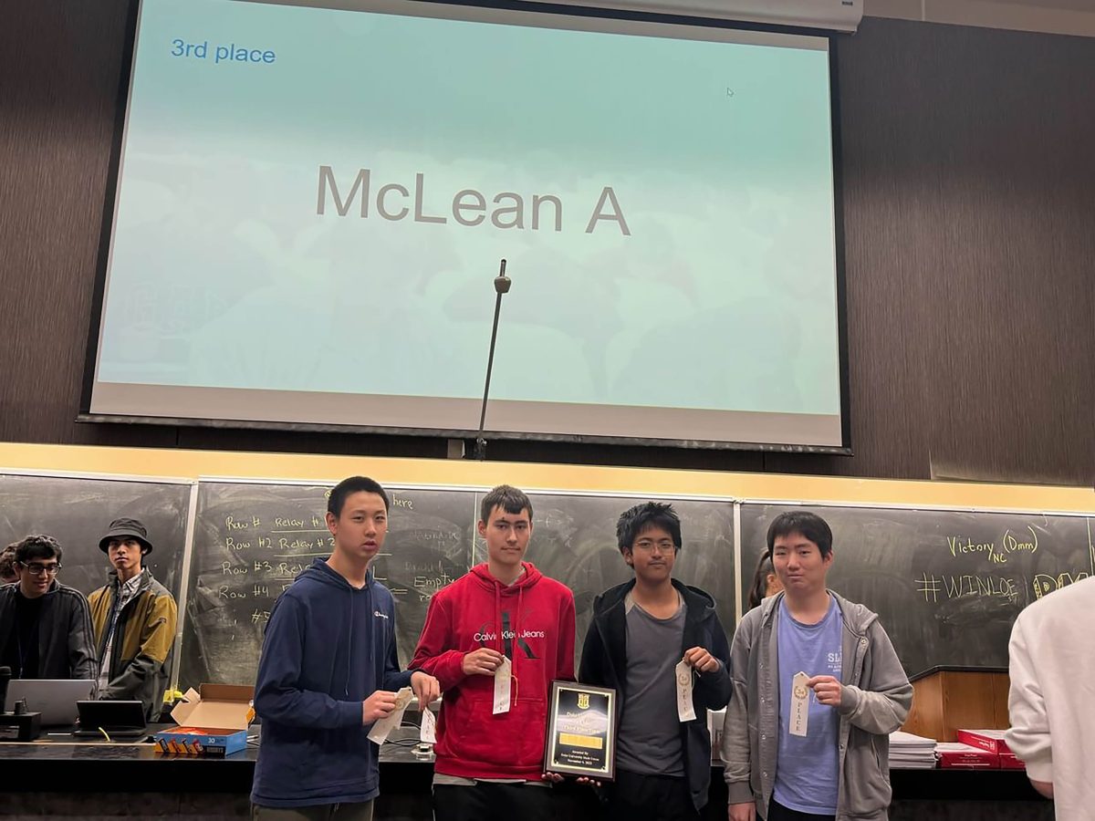 The+McLean+Math+League+receives+the+third+place+prize+for+the+Duke+Invitational+Math+Competition.+Sophomore+Jeffery+Yin+%28left%29+won+the+third+place+prize+in+the+individual+competition.