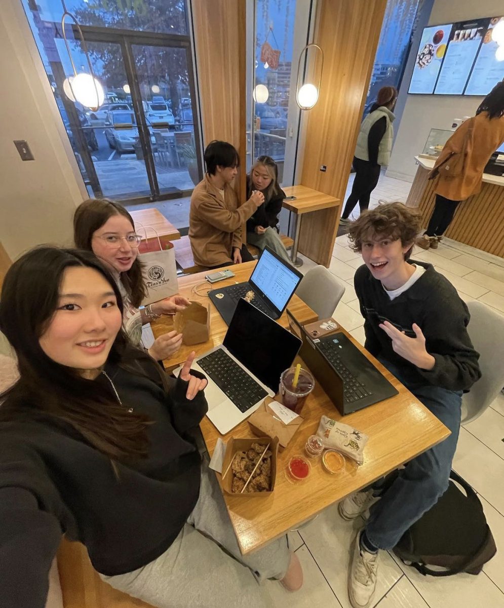 McLean Ethics Bowl members prepare for their upcoming competition. The team competes in regional tournaments where students debate current real-life ethical issues and assess case studies that present complex moral dilemmas.
