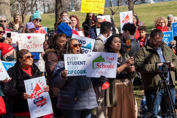 ‘Virginia is for unions’ — Virginia Education Association, the parent
organization of the FEA union, held a large rally in support of education
sector labor organizing at the State Capitol in Richmond in Feb. 2024.