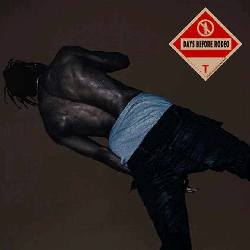 Travis Scott poses for the album cover of Days Before Rodeo.