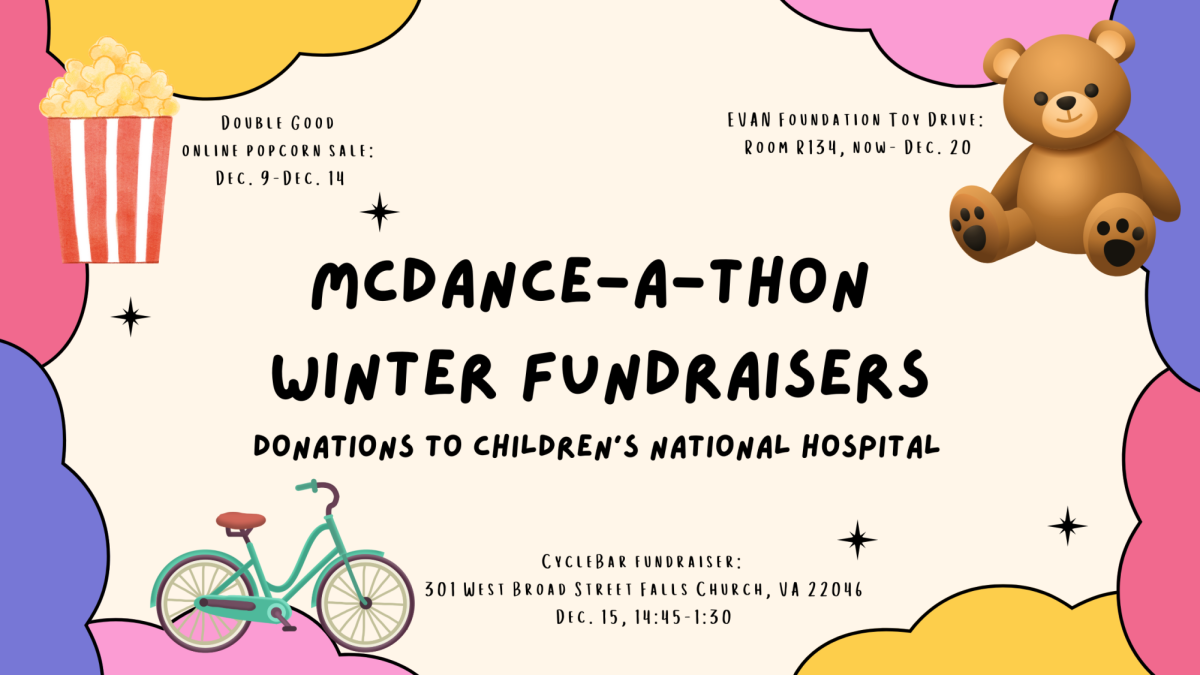 A guide to the McDance-a-Thon winter fundraisers. All proceeds and donations will be given to Children's National Hospital. 