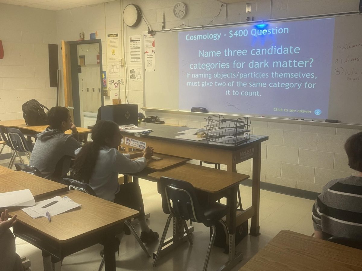 The Astronomy Club plays a game of Jeopardy at a meeting right before Thanksgiving Break. After break, the club plans to host another sky-watch to observe Jupiter and Saturn, in addition to the other astronomy-related projects the club has planned for the new year.