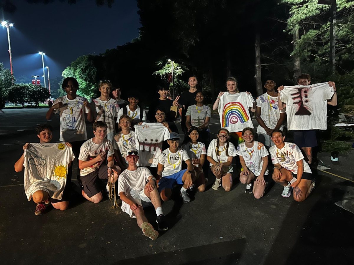 The McLean Trumpet section joined together during the spirit week portion of band camp. The band has been preparing their show since the beginning of August. 