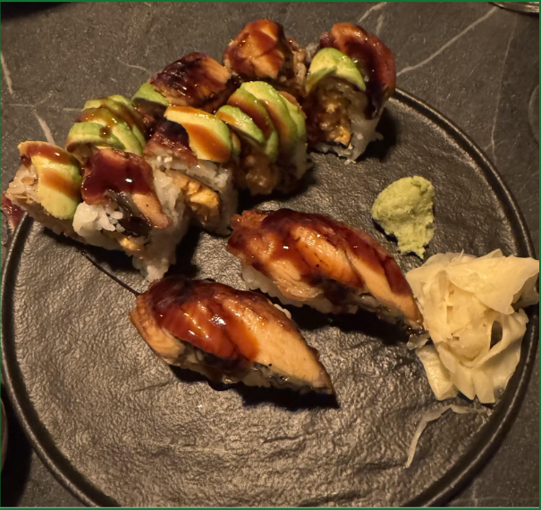  The three chef-favorite sushi rolls offered at Sushi Sato - Garden roll (vegetarian), Pacific roll (tuna), and volcano roll (mackerel)
