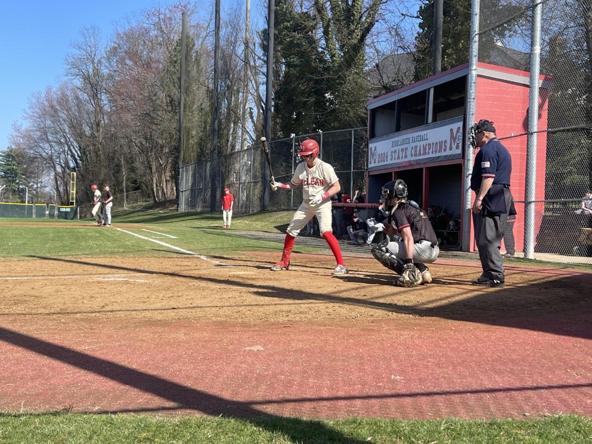 Senior pitcher Dan Ockerman gets into his stance. The Highlander bats struggled early on, falling behind 8-1 early on. 