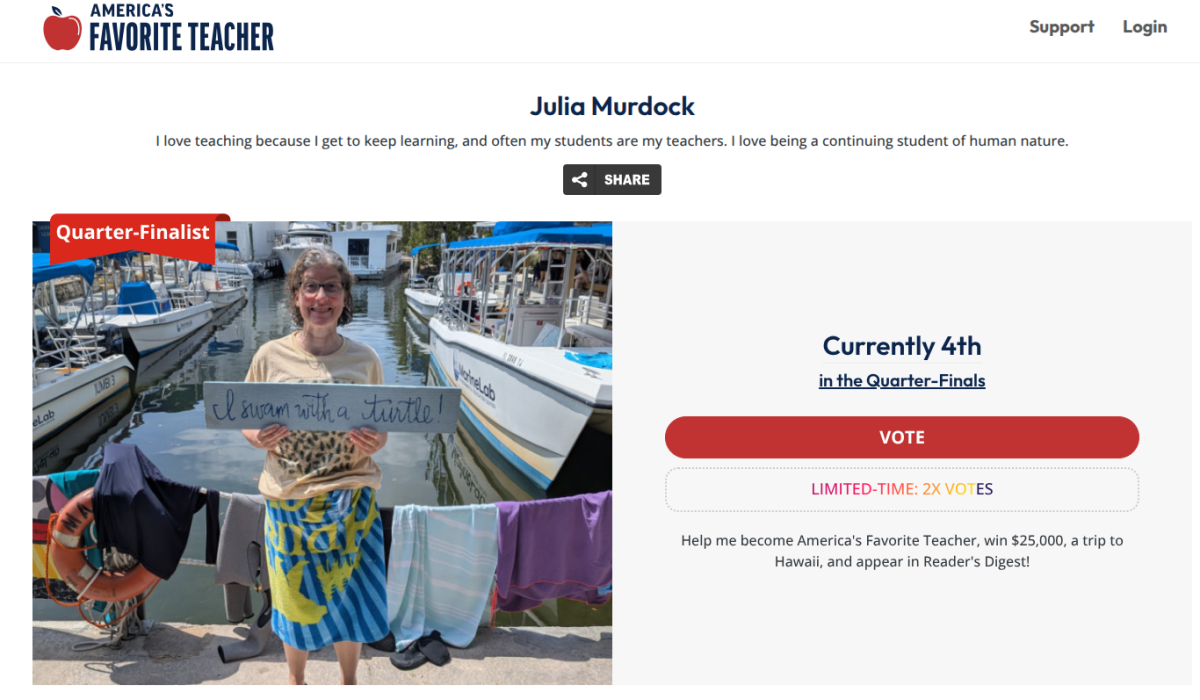 Murdock is currently ranked fourth within her quarterfinals group of 15 teachers. Students can boost her position by casting a daily free vote through Facebook in the competition portal. 