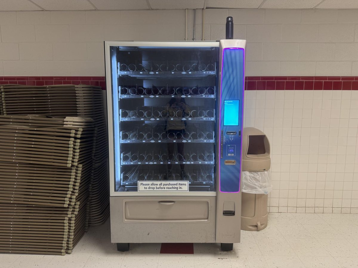 Located in the red hallway across from the lower gym, this is the only vending machine available after school. Some students feel that it's frequently empty due to high demand from after-school athletes and clubs.