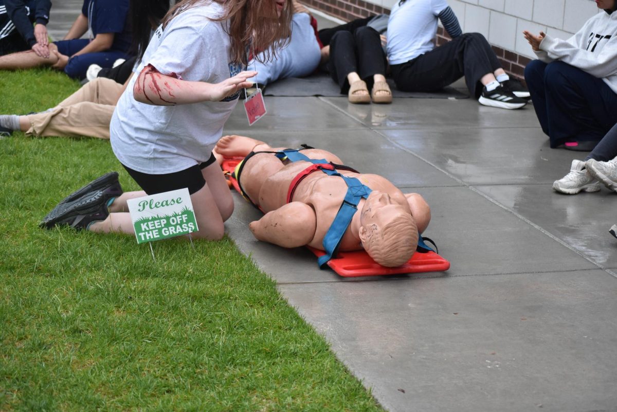 Mock victim at the scene of the mass Casualty simulation.